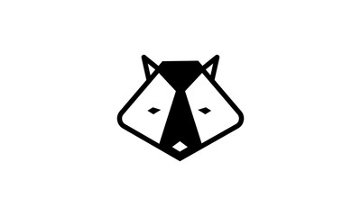 racoon and tie logo combination, Simple and minimalist logo design, vector illustration, 