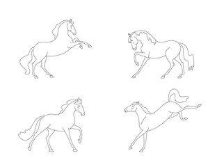 Coloring book set, cute horses