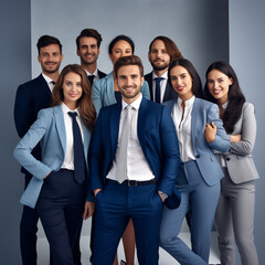 Fototapeta premium Business Team in Darkest Academia Style with Serene Expressions
