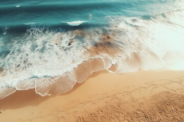 Picturesque Beach drone view. Generate Ai