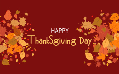 Happy Thanksgiving Day cartoon style vector illustration. Design for banner, flyer, invitation card, coupon, voucher