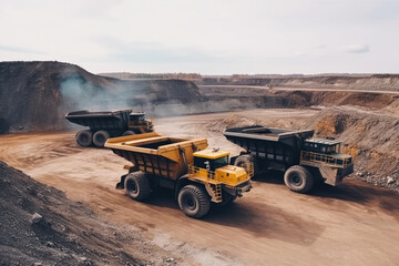 Large mine truck at work