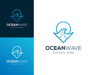 Abstract Sea Wave, Ocean, logo design vector illustration