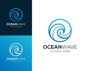 Abstract Sea Wave, Ocean, logo design vector illustration