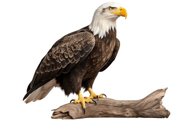 Bald Eagle in Majestic Pose Isolated on Transparent Background. Generative AI.