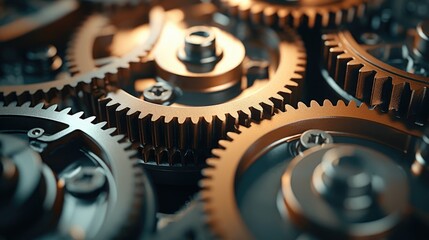 Gears and cogs working together - Powered by Adobe