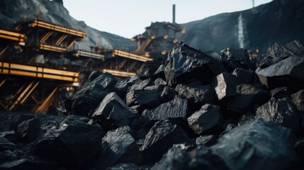 Fototapeta na wymiar Coal pile ready for transport