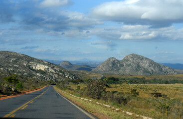 mountains hills landscapes interior of Brazil roads beautiful vegetation rocks and forests nature