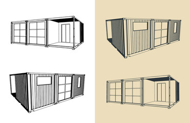 Container house illustrations