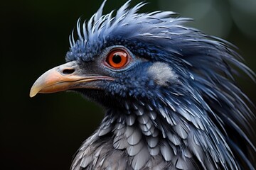 Fototapeta premium Fantastic blue bird portrait, close up