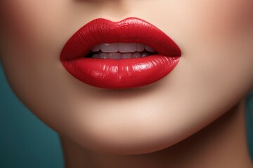Lush Beautiful female lips. Generate Ai