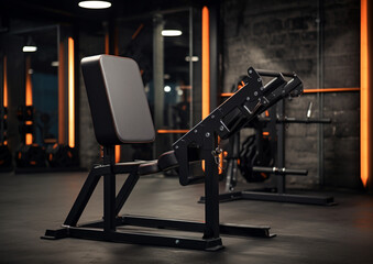 Cable or Lever Preacher Curl at the gym photo