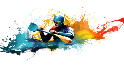 Vibrant Olympic Canoe Slalom Pictogram