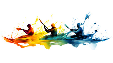 Vibrant Olympic Canoe Slalom Pictogram - obrazy, fototapety, plakaty