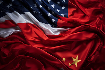 Chinese flag superimposed on US flag.