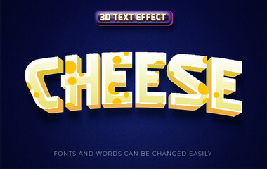 Cheese 3d editable text effect style