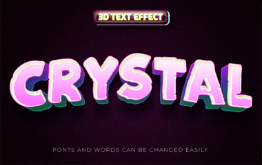 Crystal 3d editable text effect style