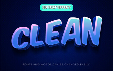 Clean headline 3d editable text effect style