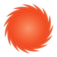 kreisrunder feuerball mit spiralförmig verformten flammenspitzen, modern art, hd-grafik
