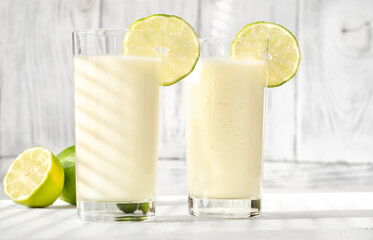 Glasses of brazilian lemonade