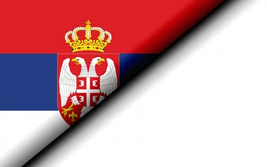 Foto op Canvas Serbia flag folded in half © tang90246