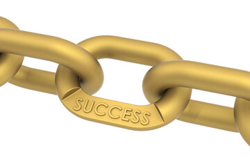 Success word on the golden chain