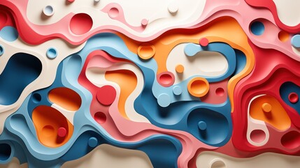 Deconstructed paper cutting wave pattern