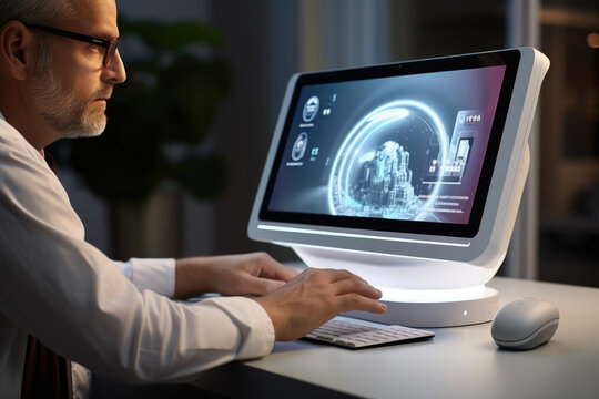 A Close-up Of A Person's Hand Operating A Telemedicine Platform For Remote Medical Consultations. Generative Ai.