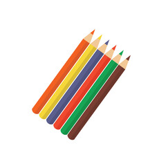 Colored pencils for learning to draw, set of color pencil, flat design vector illustration
