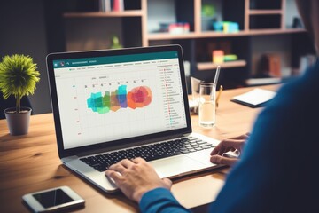 A company employee is using a computer