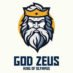 Zeus Lightning Icon Emblem: An emblem or badge featuring an icon of Zeus, the king of the gods and wielder of lightning bolts.
