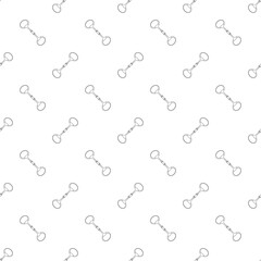 Seamless black pattern with horse bits on white background