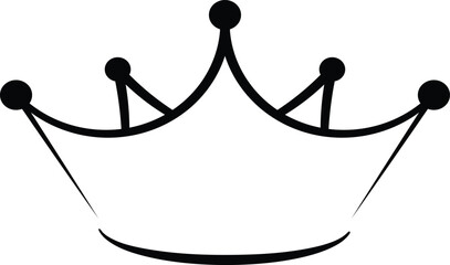 Minimalist crown shape. impressionist line art crown for king or queen.