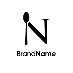 Luxury Initial N Spoon Logo