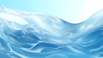 Water wave isolated on a white background. Blue water wave and bubbles for drinking water purification.