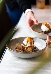 Lifestyle Shot of Toffee Pudding Cake 