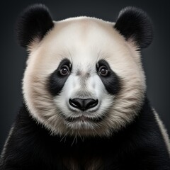 Fototapeta premium A cute and fuzzy panda bear's face up close