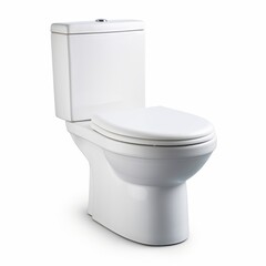 A white toilet against a plain background