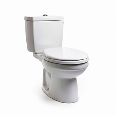 A white toilet against a white background