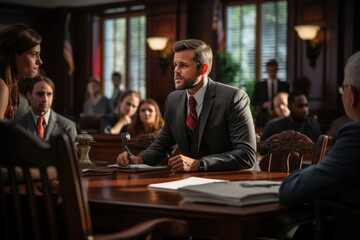 Students engage in a mock trial inspired by constitutional cases, showcasing the interactive and educational approaches to understanding the law. Generative Ai.