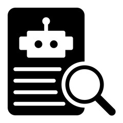 Research Search Bot solid glyph icon