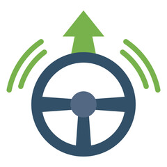 Auto Pilot steering wheel  flat icon