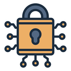 Padlock security  filled line icon