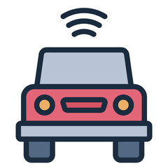 Autonomous Car Driving  filled line icon