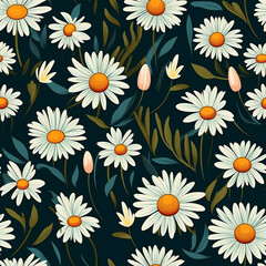 Whimsical Daisy Symphony Floral Pattern