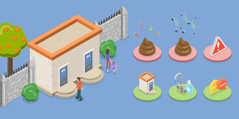 3D Isometric Flat Vector Conceptual Illustration of Disease Prevention, Environmental Care