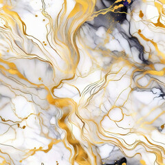 Abstract marble texture with golden lines
