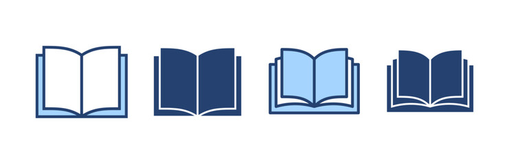 Book icon vector. open book sign and symbol. ebook icon