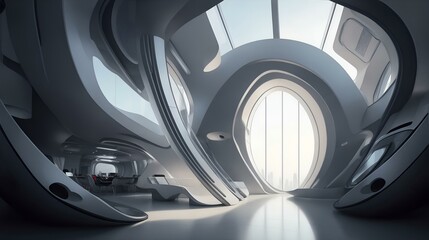 未来的な空間、未来的な部屋｜Futuristic space, Futuristic room. Generative AI