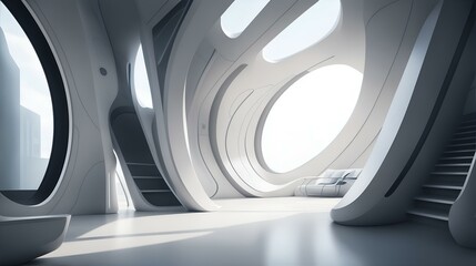 未来的な空間、未来的な部屋｜Futuristic space, Futuristic room. Generative AI
